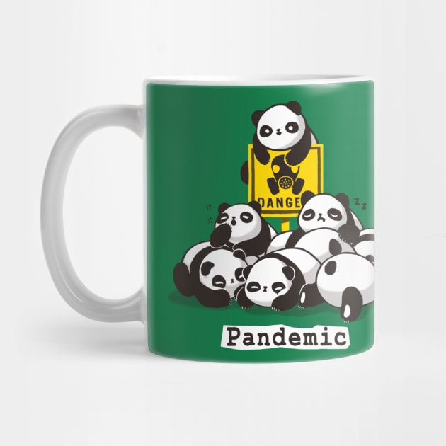 Pandemic Pun - Cute Panda Gang - Biohazard Danger Sign by BlancaVidal